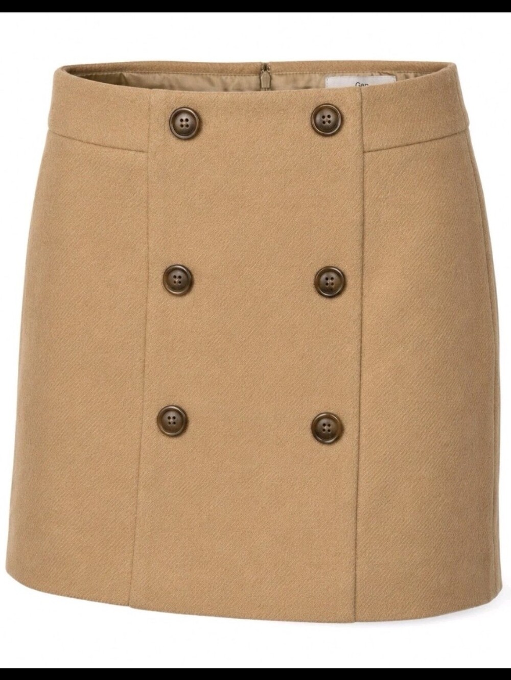 Gap Wool-Blend Double-Breasted Camel Mini Skirt